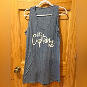 “Dibs on the Captain” Nautical Print tank dress women’s L